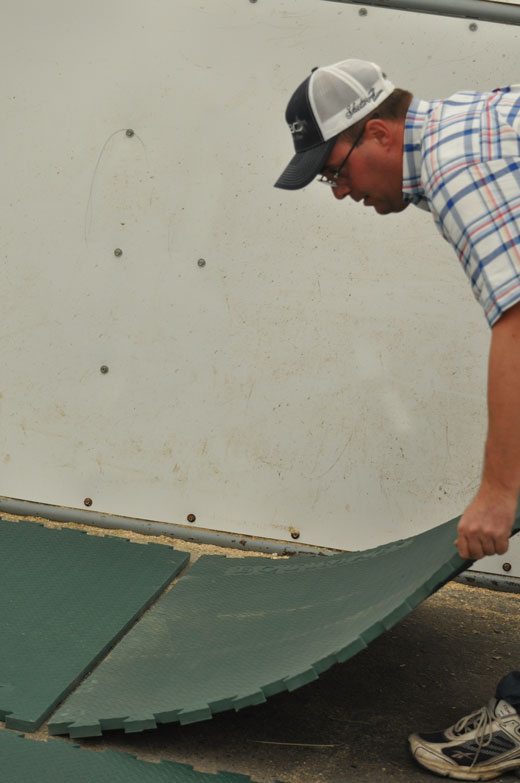 Clay-putting-Mats-down
