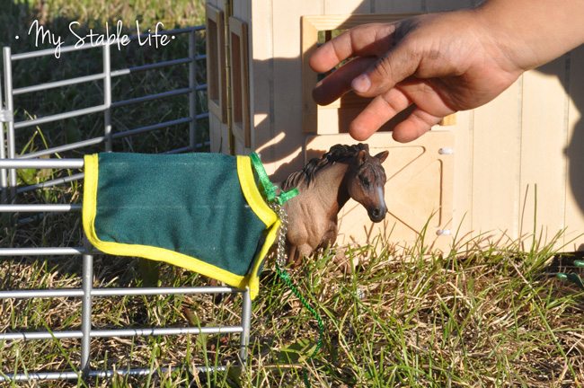 Schleich halter and blanket